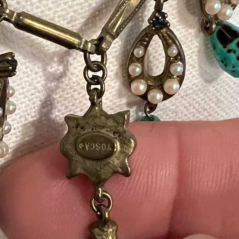 Yosca brass tone turquoise drop necklace! - Picture 4 of 6